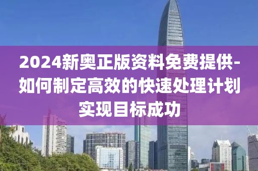 2024新奥正版资料免费提供-如何制定高效的快速处理计划实现目标成功