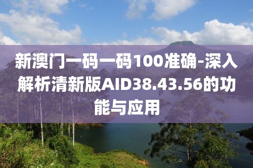 新澳门一码一码100准确-深入解析清新版AID38.43.56的功能与应用