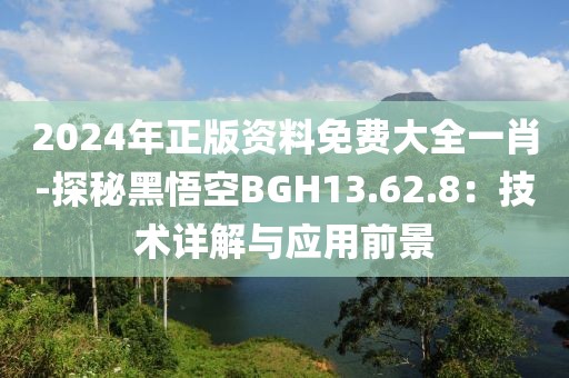 2024年正版资料免费大全一肖-探秘黑悟空BGH13.62.8：技术详解与应用前景