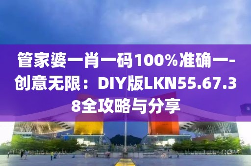 管家婆一肖一码100%准确一-创意无限：DIY版LKN55.67.38全攻略与分享