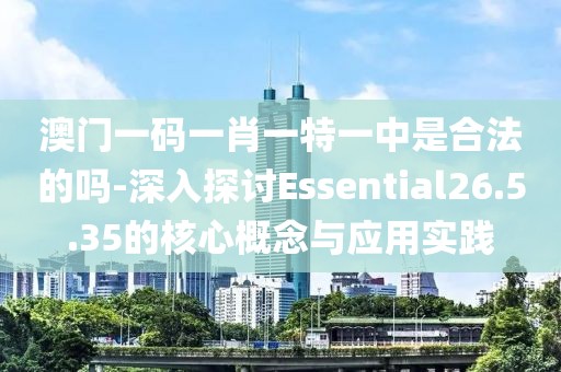 澳门一码一肖一特一中是合法的吗-深入探讨Essential26.5.35的核心概念与应用实践