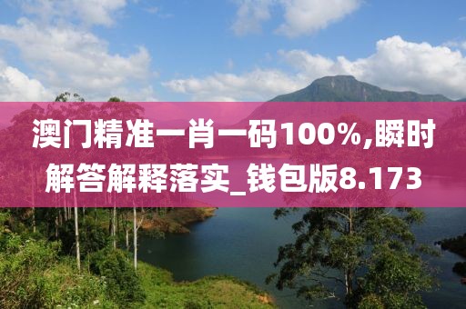 澳门精准一肖一码100%,瞬时解答解释落实_钱包版8.173
