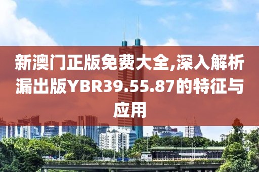 新澳门正版免费大全,深入解析漏出版YBR39.55.87的特征与应用