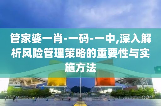 管家婆一肖-一码-一中,深入解析风险管理策略的重要性与实施方法