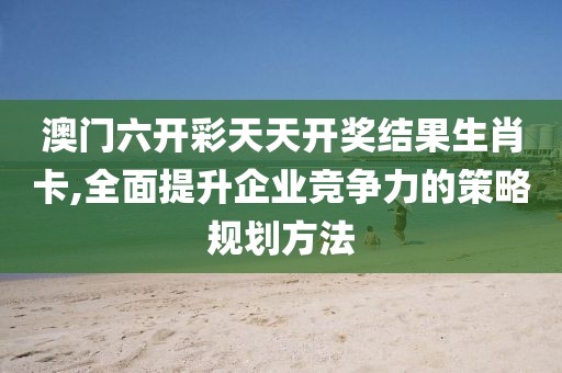 澳门六开彩天天开奖结果生肖卡,全面提升企业竞争力的策略规划方法
