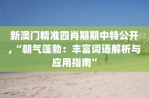 新澳门精准四肖期期中特公开,“朝气蓬勃：丰富词语解析与应用指南”