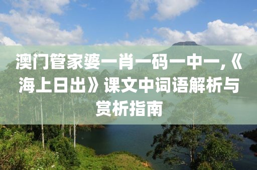 澳门管家婆一肖一码一中一,《海上日出》课文中词语解析与赏析指南