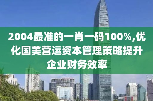 2004最准的一肖一码100%,优化国美营运资本管理策略提升企业财务效率