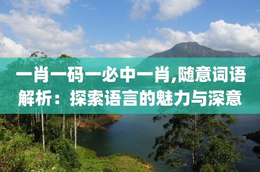 一肖一码一必中一肖,随意词语解析：探索语言的魅力与深意