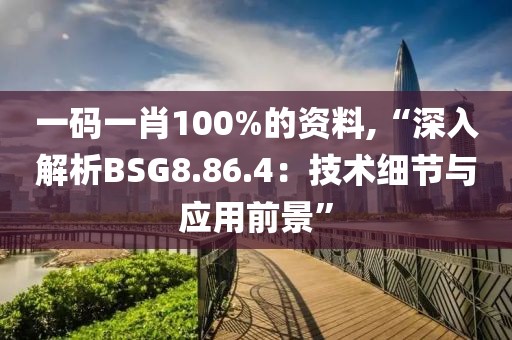 一码一肖100%的资料,“深入解析BSG8.86.4：技术细节与应用前景”