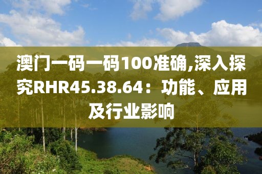 澳门一码一码100准确,深入探究RHR45.38.64：功能、应用及行业影响