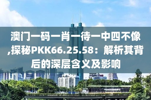 澳门一码一肖一待一中四不像,探秘PKK66.25.58：解析其背后的深层含义及影响