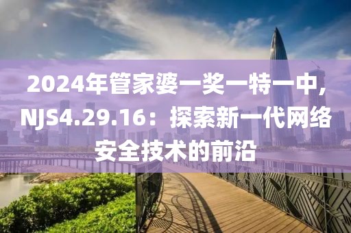 2024年管家婆一奖一特一中,NJS4.29.16：探索新一代网络安全技术的前沿