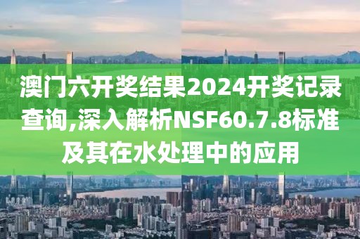 澳门六开奖结果2024开奖记录查询,深入解析NSF60.7.8标准及其在水处理中的应用