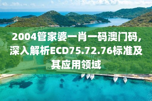 2004管家婆一肖一码澳门码,深入解析ECD75.72.76标准及其应用领域