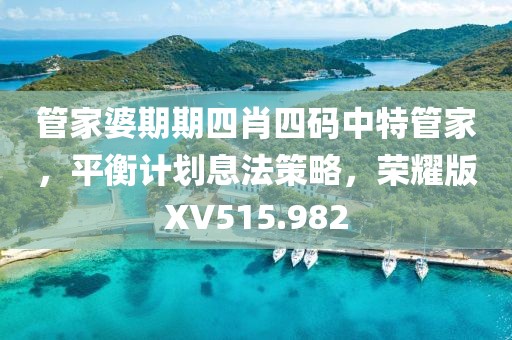 管家婆期期四肖四码中特管家，平衡计划息法策略，荣耀版XV515.982