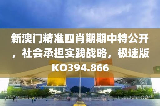 新澳门精准四肖期期中特公开，社会承担实践战略，极速版KO394.866