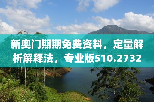 新奥门期期免费资料，定量解析解释法，专业版510.2732