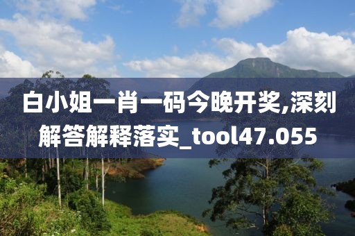 白小姐一肖一码今晚开奖,深刻解答解释落实_tool47.055