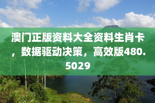 澳门正版资料大全资料生肖卡，数据驱动决策，高效版480.5029