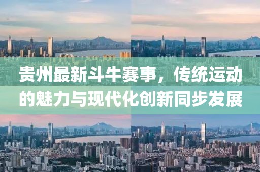 贵州最新斗牛赛事，传统运动的魅力与现代化创新同步发展