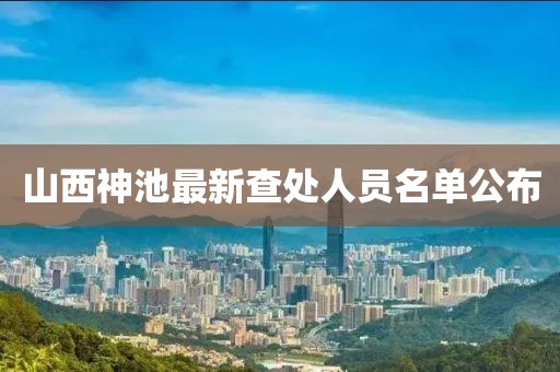 山西神池最新查处人员名单公布