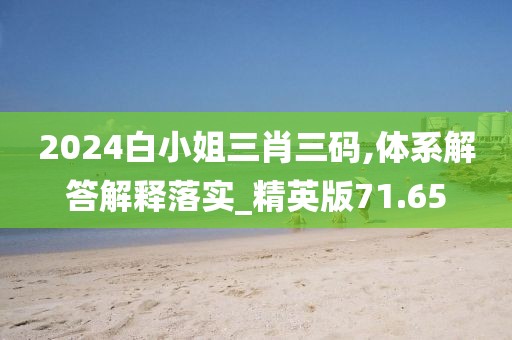 2024白小姐三肖三码,体系解答解释落实_精英版71.65