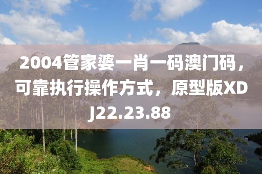 2004管家婆一肖一码澳门码，可靠执行操作方式，原型版XDJ22.23.88