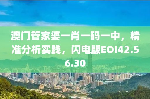 澳门管家婆一肖一码一中，精准分析实践，闪电版EOI42.56.30