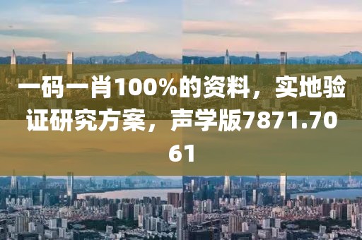 一码一肖100%的资料，实地验证研究方案，声学版7871.7061
