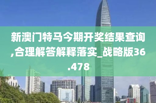 新澳门特马今期开奖结果查询,合理解答解释落实_战略版36.478