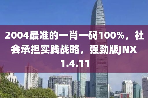 2004最准的一肖一码100%，社会承担实践战略，强劲版JNX1.4.11