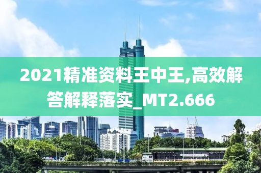 2021精准资料王中王,高效解答解释落实_MT2.666