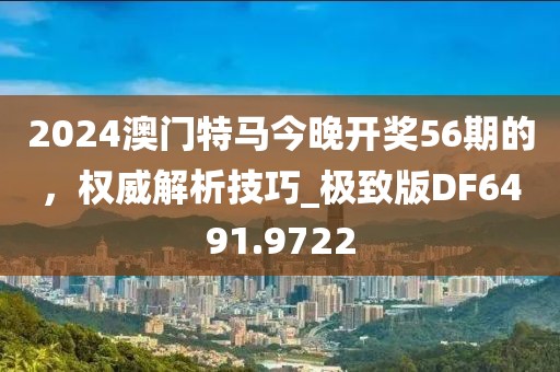 2024澳门特马今晚开奖56期的，权威解析技巧_极致版DF6491.9722