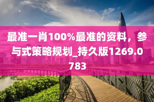 最准一肖100%最准的资料，参与式策略规划_持久版1269.0783