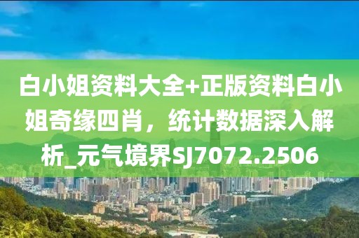 白小姐资料大全+正版资料白小姐奇缘四肖，统计数据深入解析_元气境界SJ7072.2506