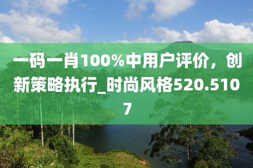一码一肖100%中用户评价，创新策略执行_时尚风格520.5107