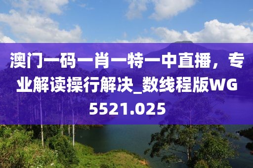 澳门一码一肖一特一中直播，专业解读操行解决_数线程版WG5521.025