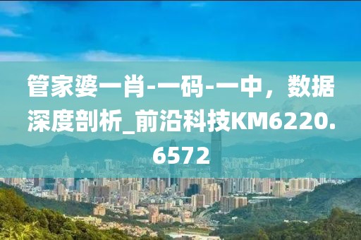 管家婆一肖-一码-一中，数据深度剖析_前沿科技KM6220.6572