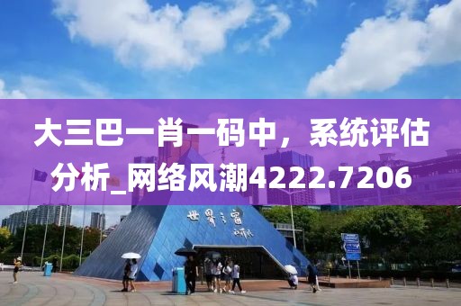 大三巴一肖一码中，系统评估分析_网络风潮4222.7206