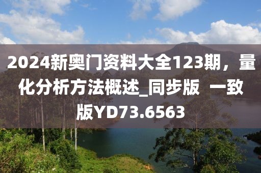 2024新奥门资料大全123期，量化分析方法概述_同步版  一致版YD73.6563