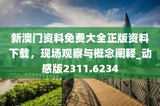 新澳门资料免费大全正版资料下载，现场观察与概念阐释_动感版2311.6234