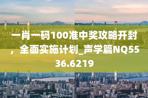 一肖一码100准中奖攻略开封，全面实施计划_声学篇NQ5536.6219