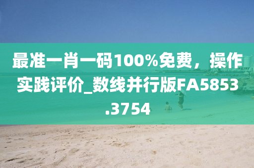 最准一肖一码100%免费，操作实践评价_数线并行版FA5853.3754