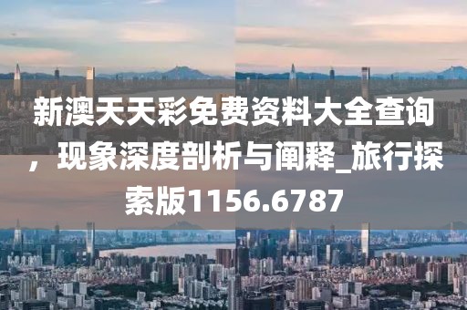 新澳天天彩免费资料大全查询，现象深度剖析与阐释_旅行探索版1156.6787
