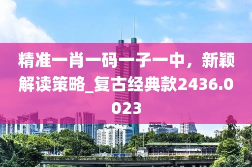 精准一肖一码一子一中，新颖解读策略_复古经典款2436.0023