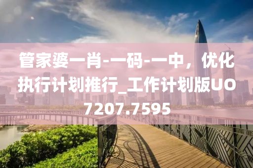 管家婆一肖-一码-一中，优化执行计划推行_工作计划版UO7207.7595