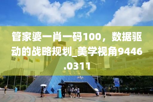 管家婆一肖一码100，数据驱动的战略规划_美学视角9446.0311