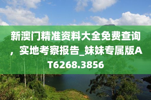 新澳门精准资料大全免费查询，实地考察报告_妹妹专属版AT6268.3856