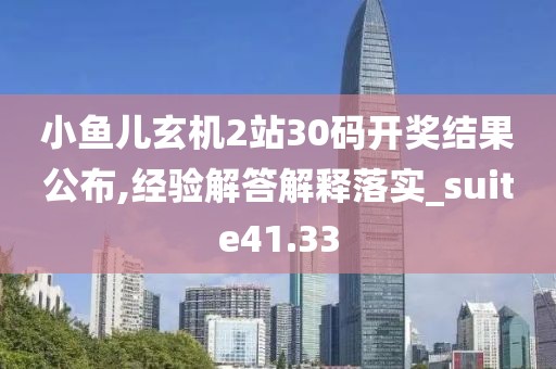 小鱼儿玄机2站30码开奖结果公布,经验解答解释落实_suite41.33
